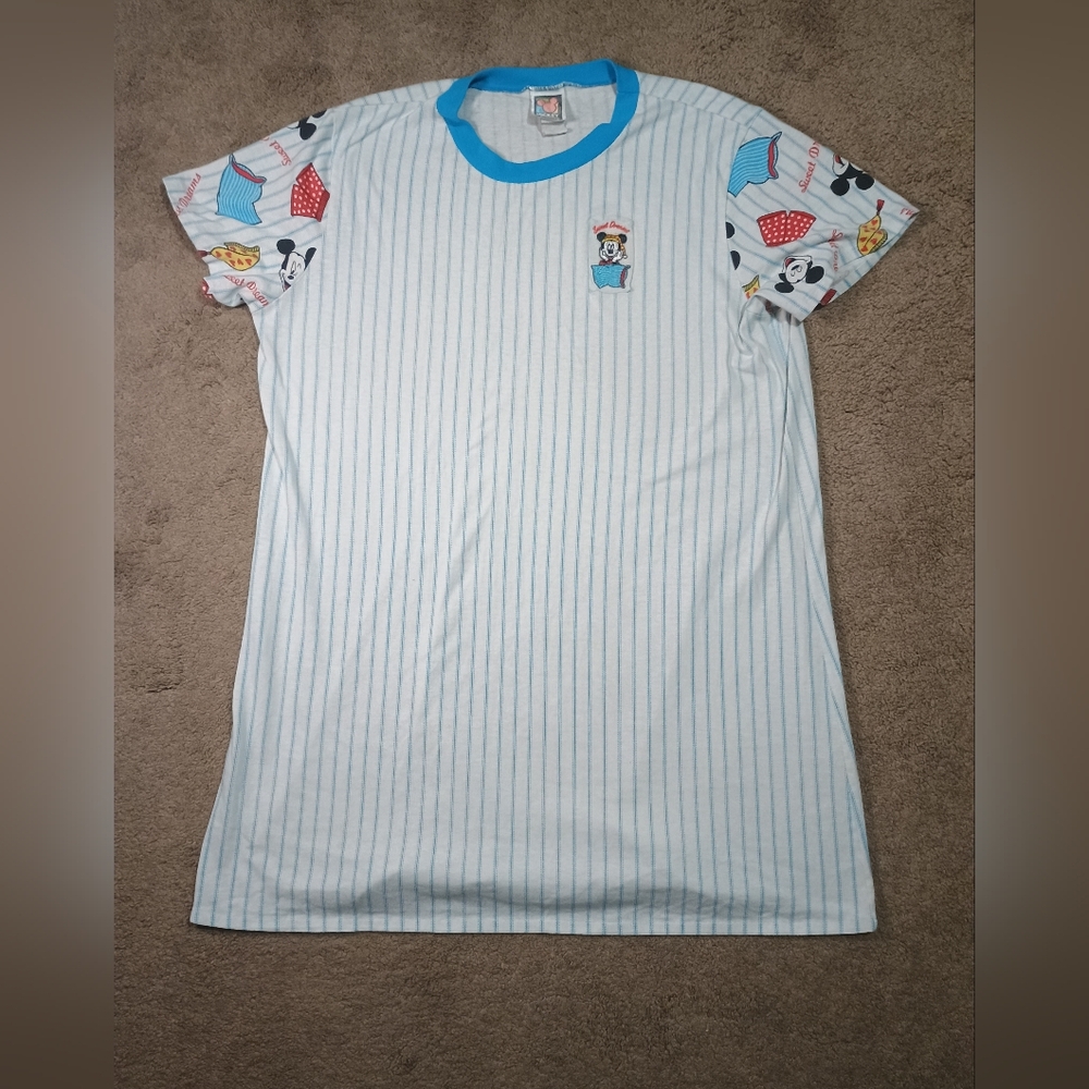 Vintage Disney Mickey Mouse striped nightgown sweet dreams unlimited